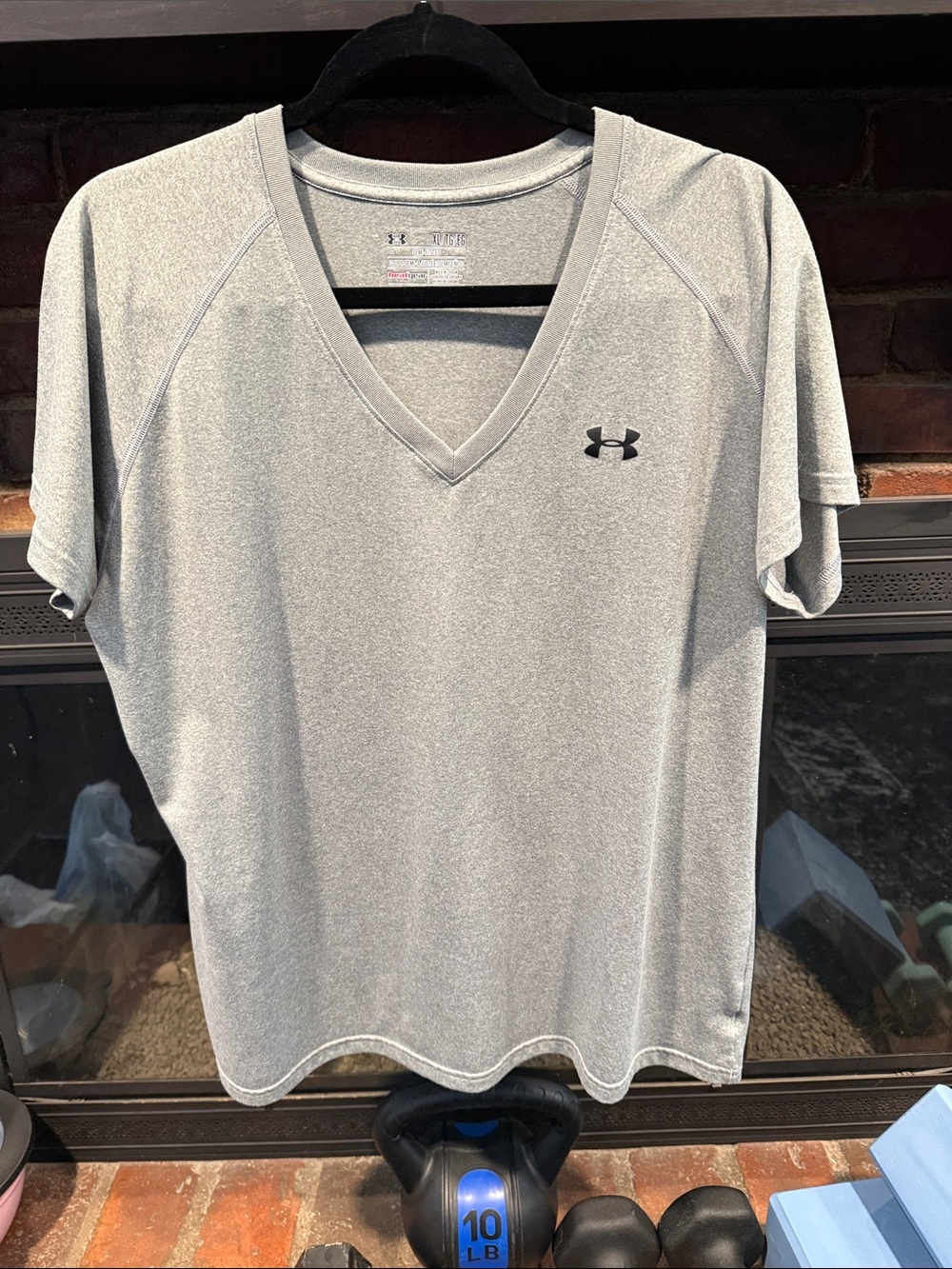 Under Armour Light Gray V-Neck Workout Tee